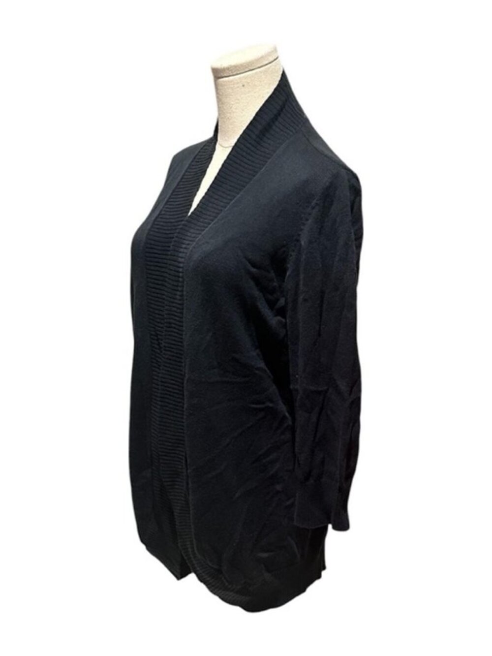 Black Open Front Cardigan